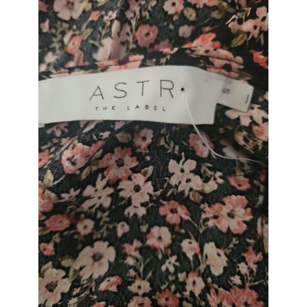NWT ASTR The Label By Nordstrom Floral Midi Dress Black Clay High Side Slit Sz S - Picture 4 of 5